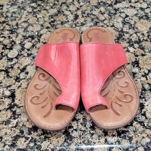 Born Women's Coral Leather Slide Sandals